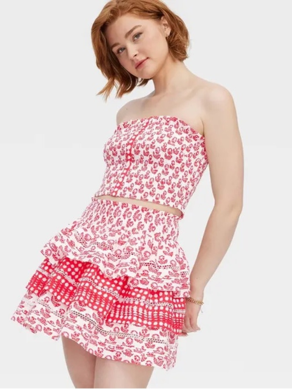 Roller Rabbit x Target Women's Floral/Star Geo Tiered Mini Skirt- small